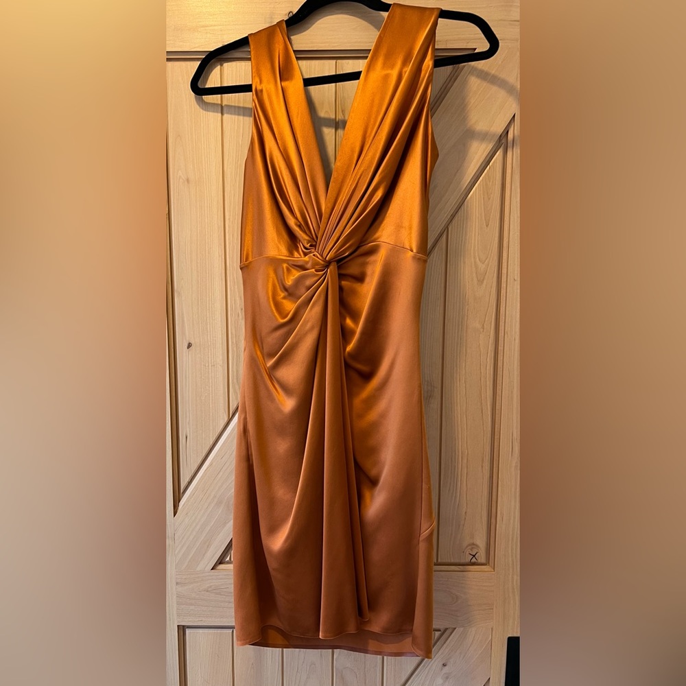 Orange satin dress